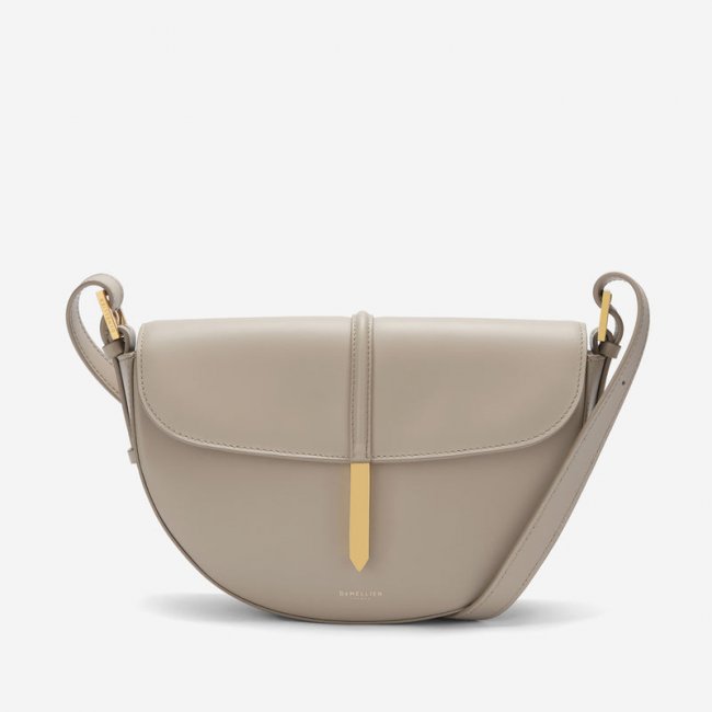 Demellier | The Tokyo Saddle | Taupe Smooth | Canada Outlet
