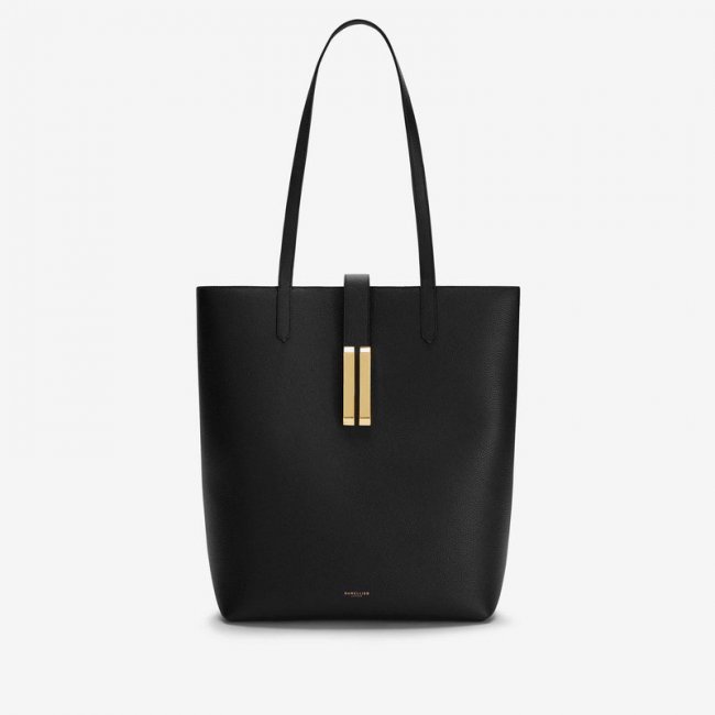 Demellier | The Vancouver Tote | Black Small Grain | Canada Outlet