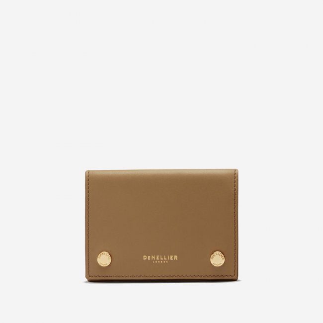 Demellier | The Milos Card Holder | Deep Toffee Smooth | Canada Outlet