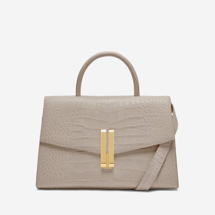 Demellier | The Montreal | Taupe Croc-Effect | Canada Outlet