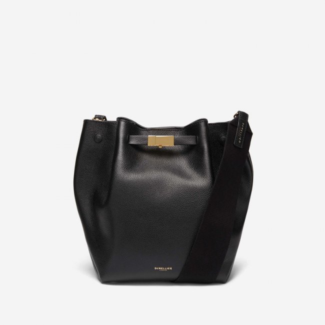 Demellier | The New York Bucket | Black Small Grain | Canada Outlet
