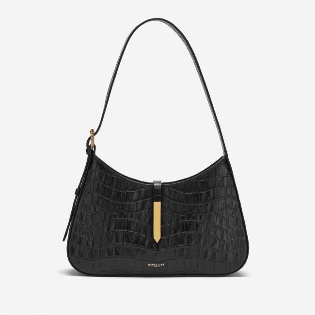 Demellier | The Tokyo | Black Croc-Effect | Canada Outlet
