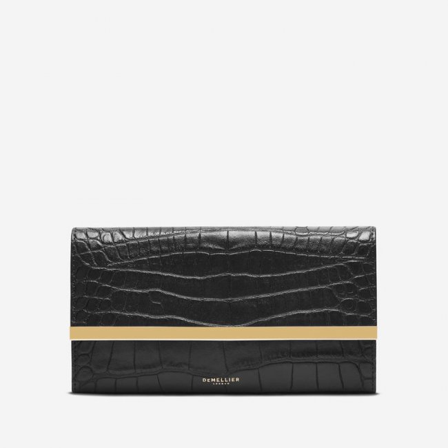 Demellier | The Marais | Black Croc Effect | Canada Outlet