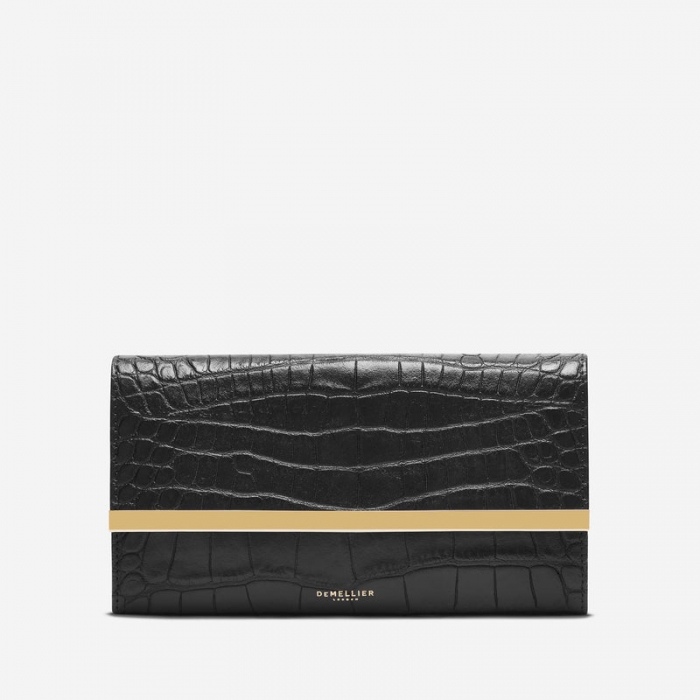 Demellier | The Marais | Black Croc Effect | Canada Outlet