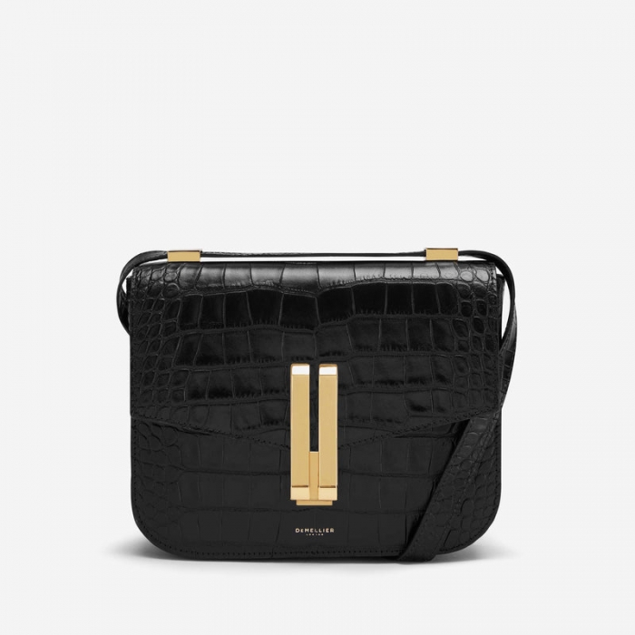Demellier | The Vancouver | Black Croc Effect | Canada Outlet