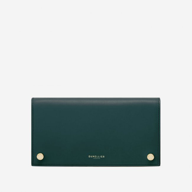Demellier | The Andros Wallet | Teal Smooth | Canada Outlet