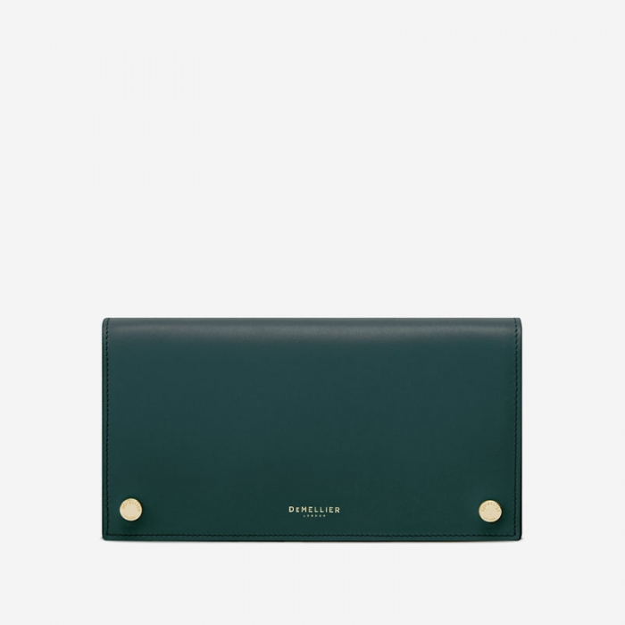 Demellier | The Andros Wallet | Teal Smooth | Canada Outlet