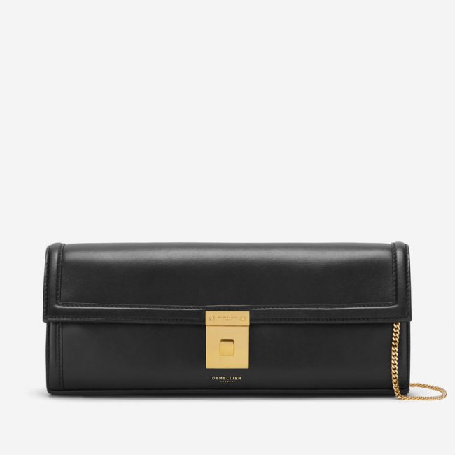 Demellier | The Paris Clutch | Black Smooth | Canada Outlet