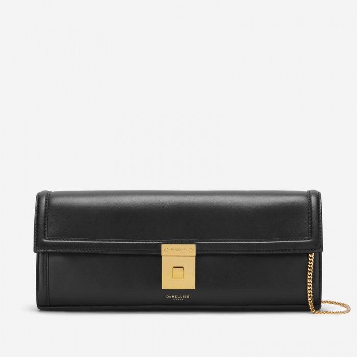 Demellier | The Paris Clutch | Black Smooth | Canada Outlet