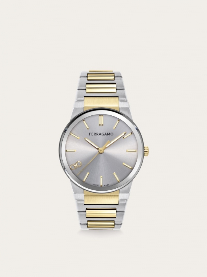 Ferragamo Men's Sapphire Watch - Stainless Steel/Ip Yellow Gold/White Silver | Quick Ship!