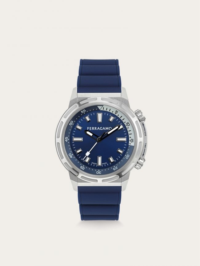 Ferragamo Men's Sport Watch - Stainless Steel/Blue | Quick Ship!