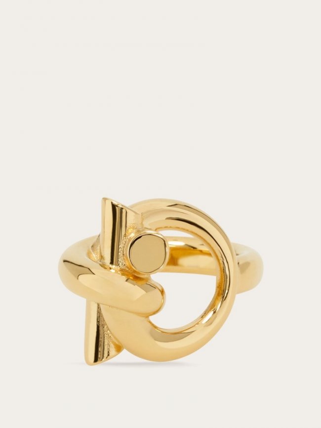Ferragamo Women's Ring With Gancini - Gold (Size 52) | Quick Ship!