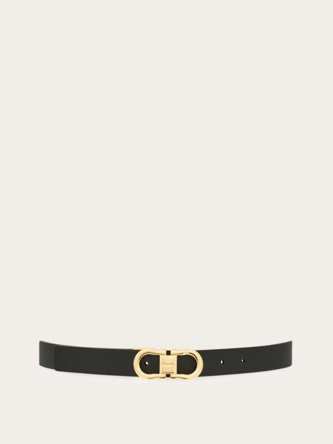 Ferragamo Women's Adjustable And Reversible Gancini Belt - Black/Cognac | Quick Ship!