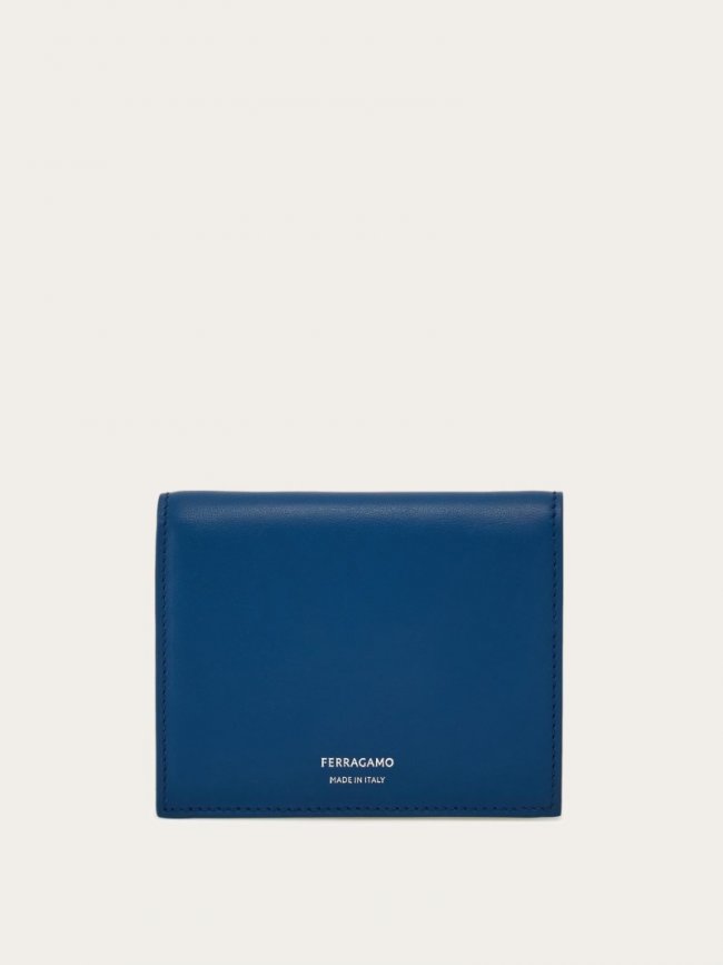 Ferragamo Women's Compact Wallet - Teal Blue/Burnt Ocher | Quick Ship!