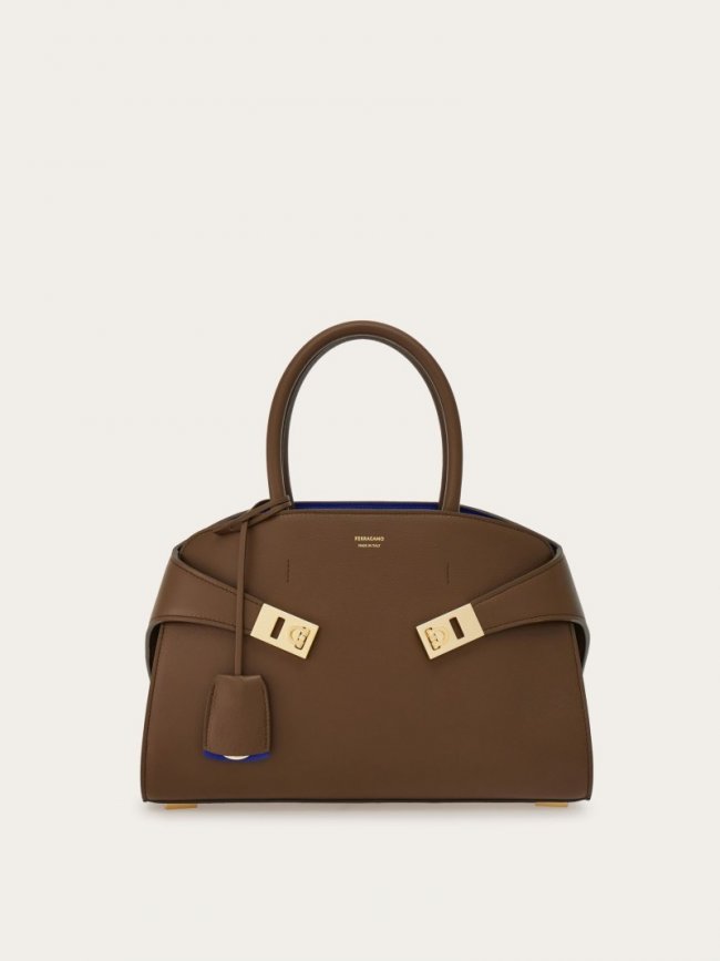 Ferragamo Women's Hug Bicolor Handbag - Clay/Lapis | Quick Ship!