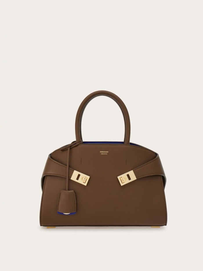 Ferragamo Women's Hug Bicolor Handbag - Clay/Lapis | Quick Ship!