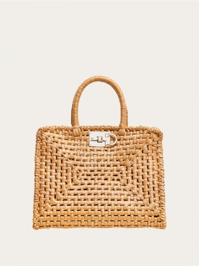 Ferragamo Women's Studio Box Bag - Natural | Quick Ship!