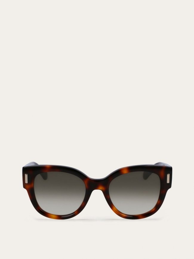 Ferragamo Women's Sunglasses - Tortoise/Gradient Khaki | Quick Ship!