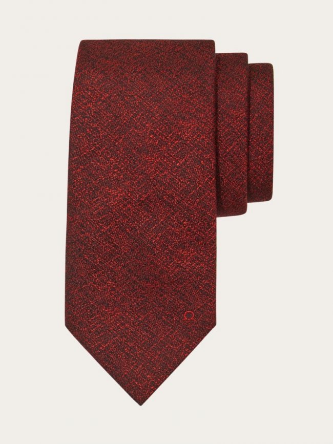 Ferragamo Men's Jacquard Tie - Bordeaux | Quick Ship!