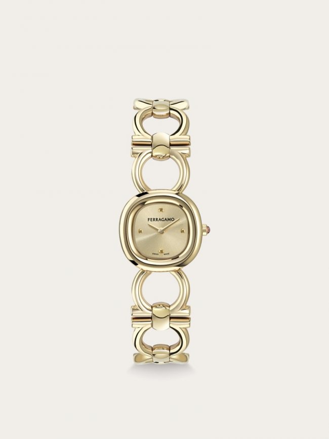 Ferragamo Women's Double Gancini Watch - Ip Yellow Gold/Champagne | Quick Ship!