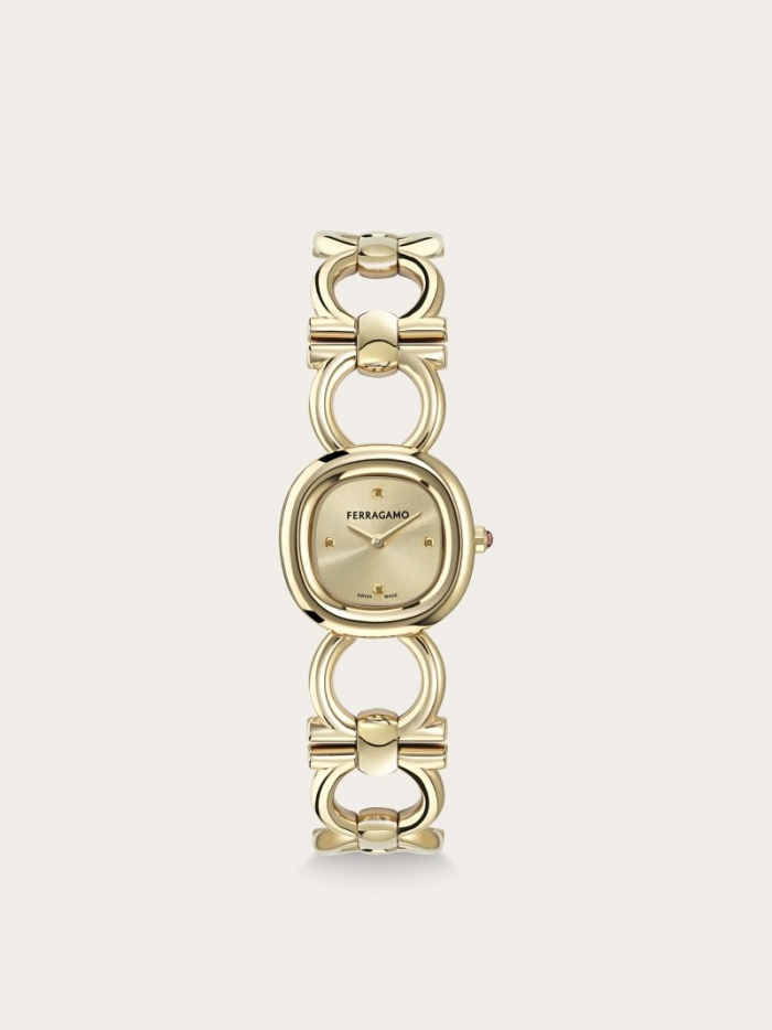 Ferragamo Women's Double Gancini Watch - Ip Yellow Gold/Champagne | Quick Ship!