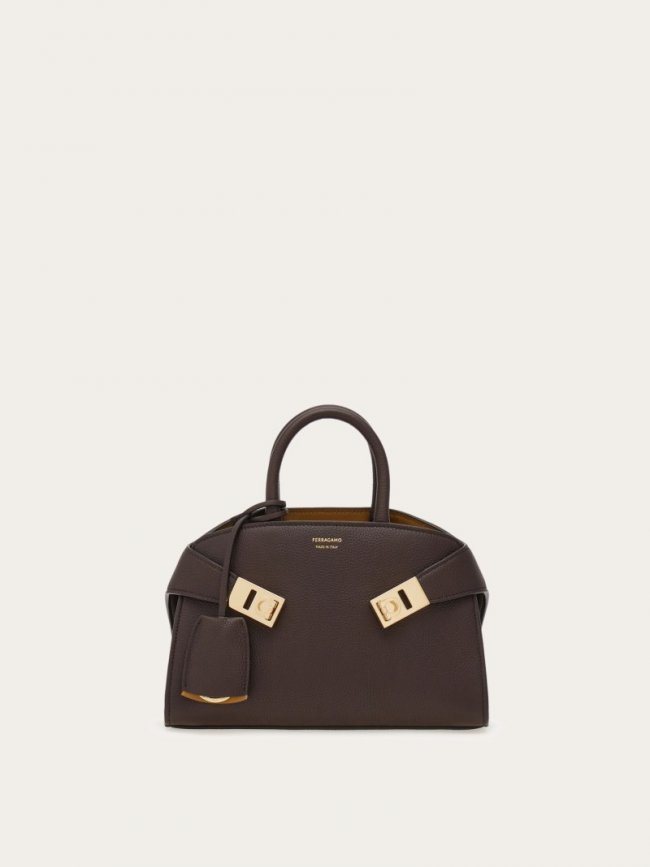 Ferragamo Women's Hug Bicolor Handbag - Testa Di Moro/Burnt Ocher | Quick Ship!