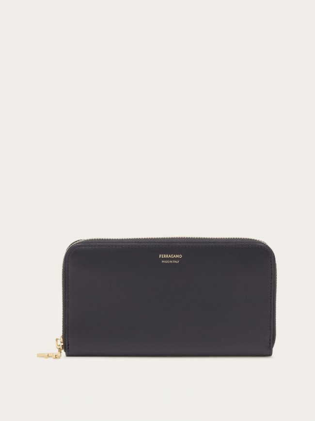 Ferragamo Women's Continental Wallet - Black/Cognac | Quick Ship!