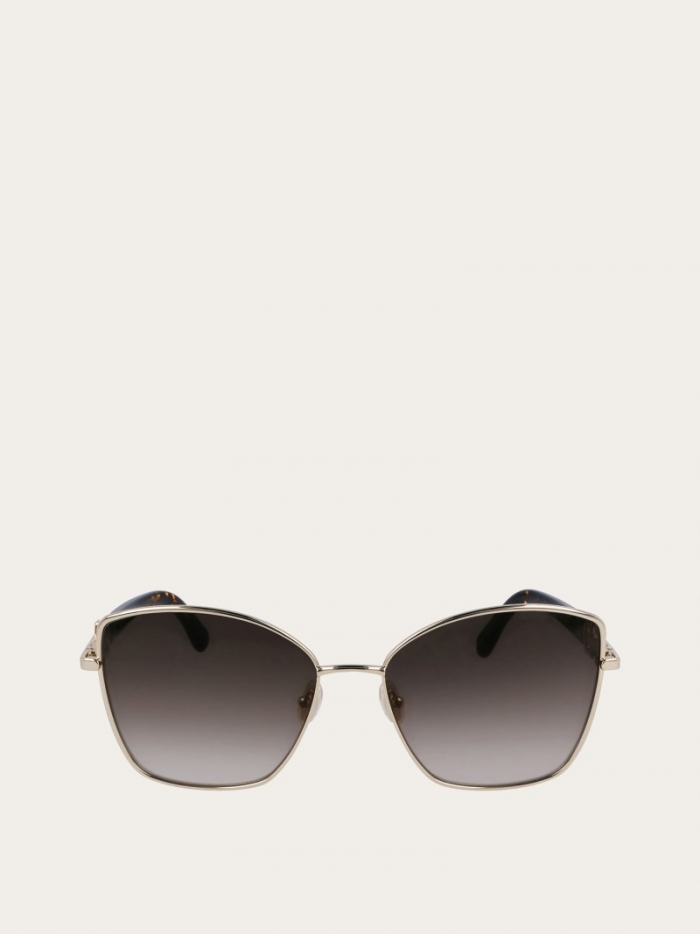 Ferragamo Women's Sunglasses - Gold/Gradient Khaki | Quick Ship!