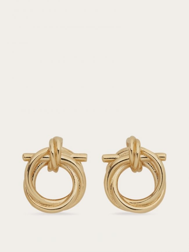 Ferragamo Women's Twisted Gancini Earrings - Gold | Quick Ship!