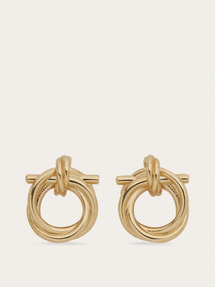 Ferragamo Women's Twisted Gancini Earrings - Gold | Quick Ship!
