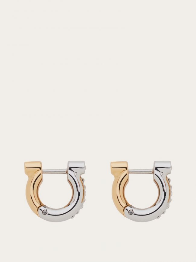 Ferragamo Women's Gancini Earrings With Crystals - Gold | Quick Ship!