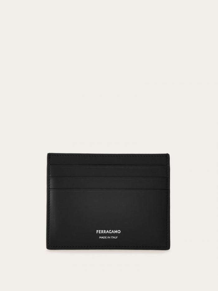 Ferragamo Men's Credit Card Holder - Black | Quick Ship!