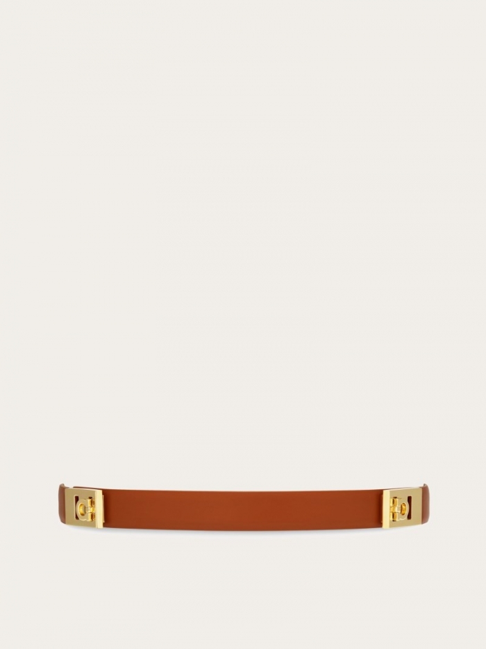 Ferragamo Women's Extendable Hug Belt - Cognac/Natural Beige | Quick Ship!