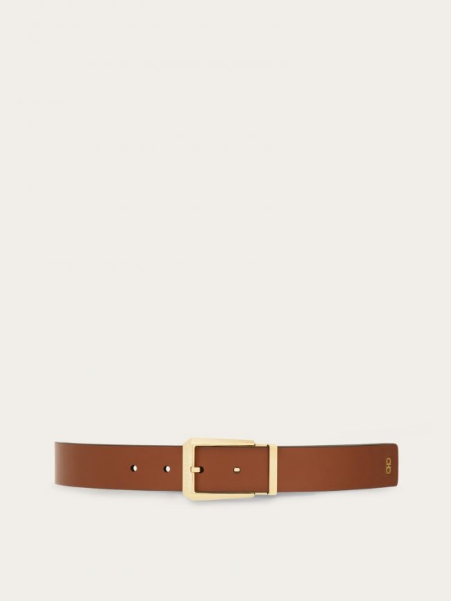 Ferragamo Men's Reversible And Adjustable Belt - Cognac/Black | Quick Ship!