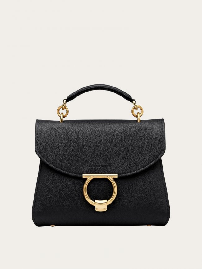 Ferragamo Women's Gancini Top Handle - Black | Quick Ship!