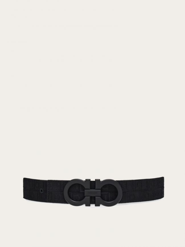 Ferragamo Men's Fixed Gancini Belt - Black | Quick Ship!