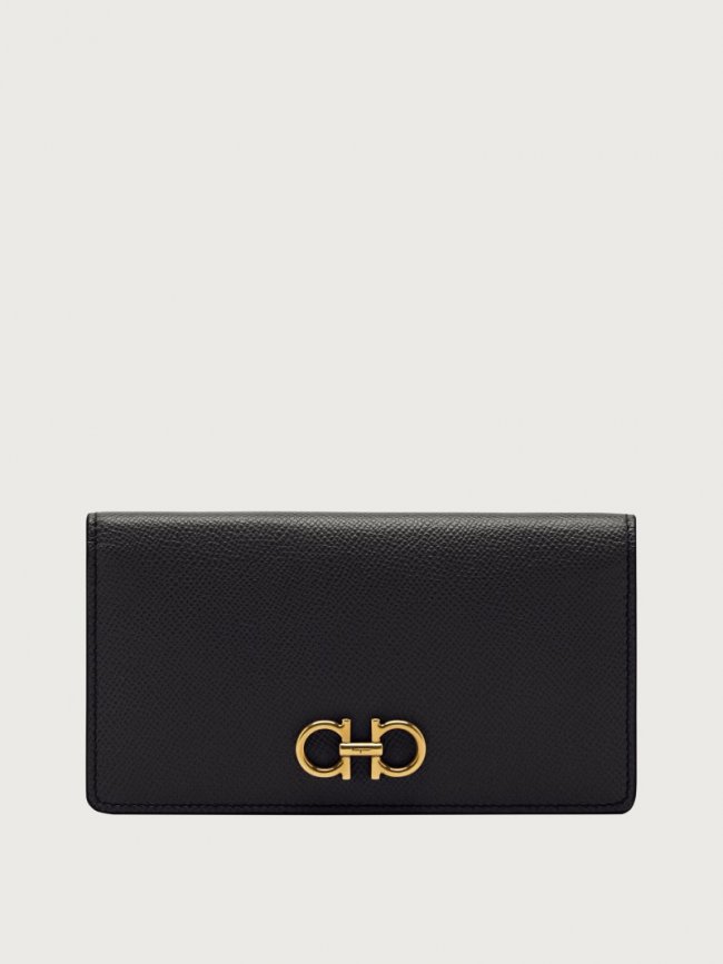 Ferragamo Women's Gancini Continental Wallet - Black | Quick Ship!