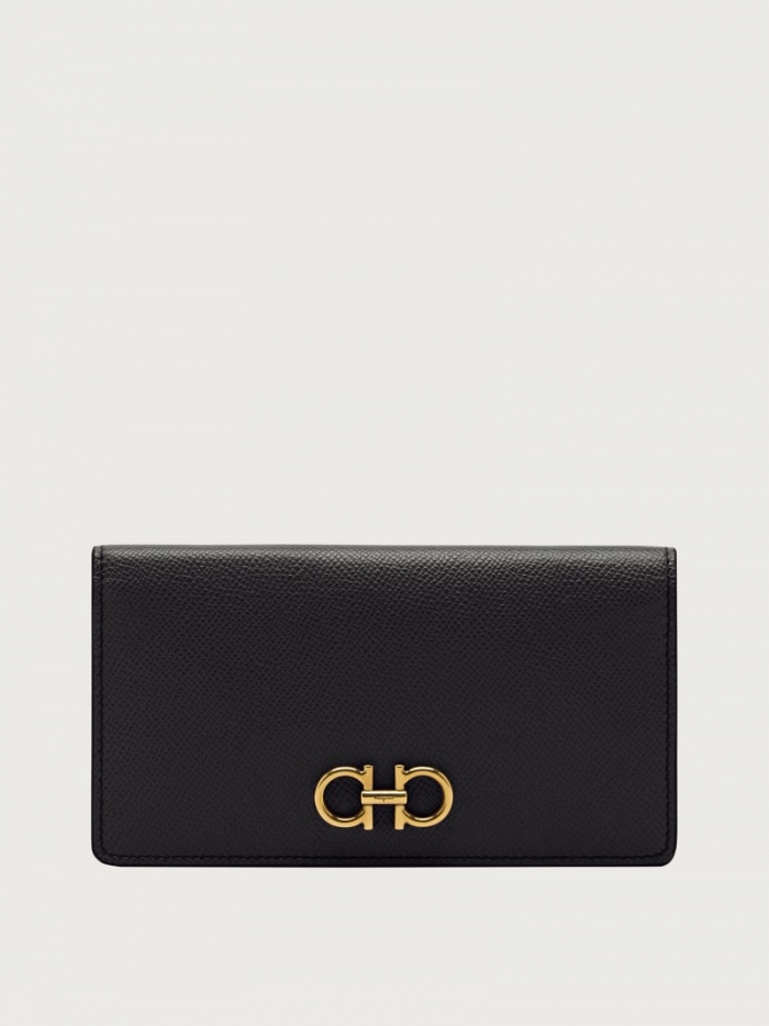 Ferragamo Women's Gancini Continental Wallet - Black | Quick Ship!