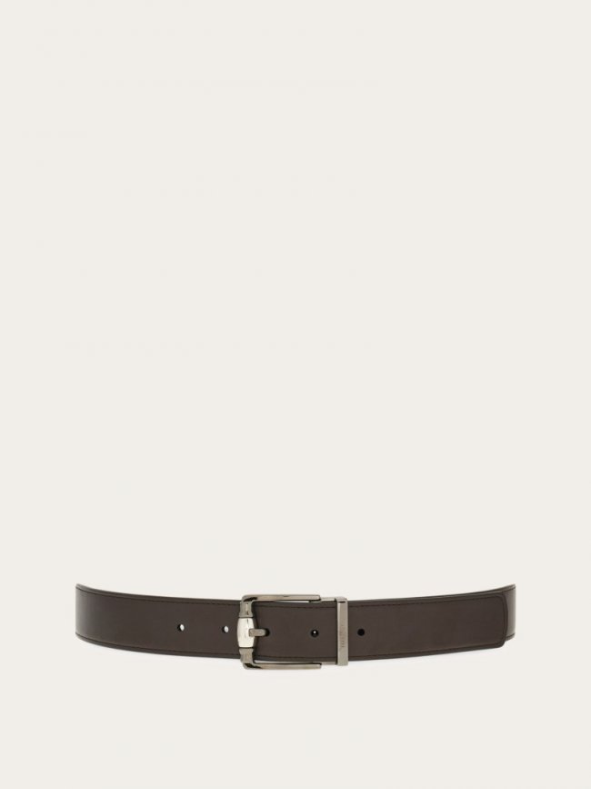 Ferragamo Men's Reversible And Adjustable Belt - Testa Di Moro/Black | Quick Ship!