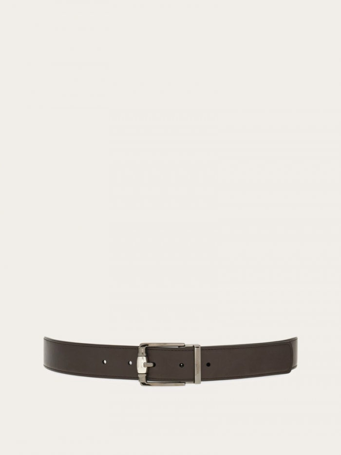 Ferragamo Men's Reversible And Adjustable Belt - Testa Di Moro/Black | Quick Ship!