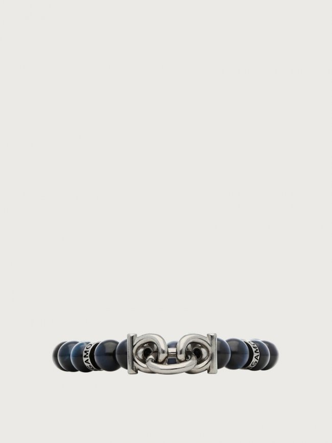 Ferragamo Men's Elasticated Bracelet With Gancini - Multicolor (Size 17) | Quick Ship!