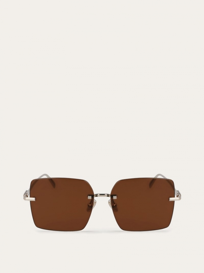 Ferragamo Women's Sunglasses - Gold/Brown | Quick Ship!