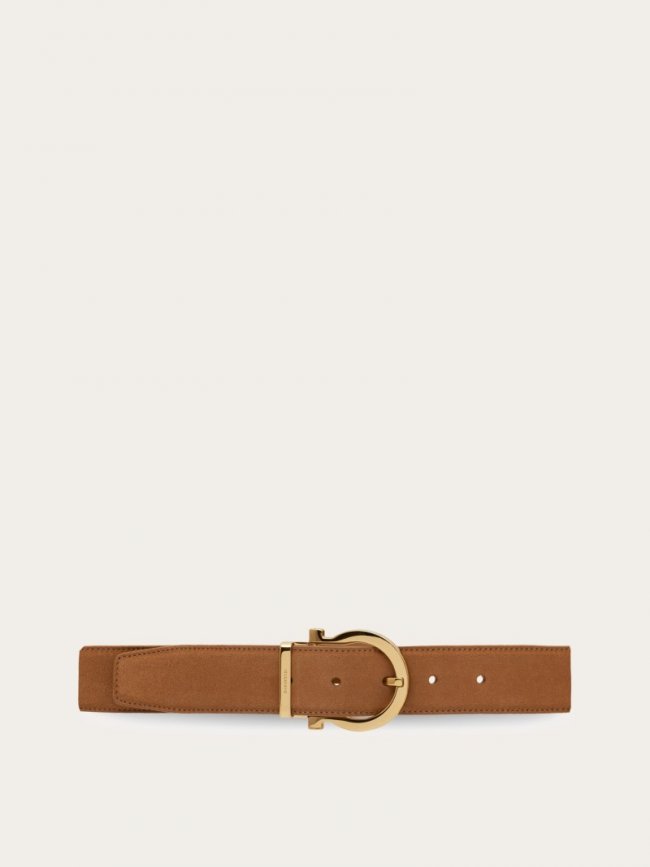 Ferragamo Men's Adjustable Gancini Belt - Light Camel | Quick Ship!