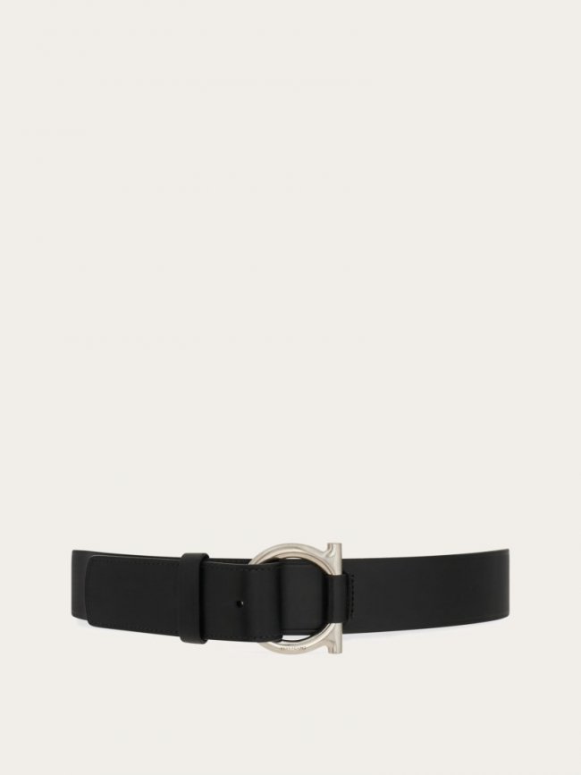 Ferragamo Men's Fixed Belt With Gancini Buckle - Black | Quick Ship!