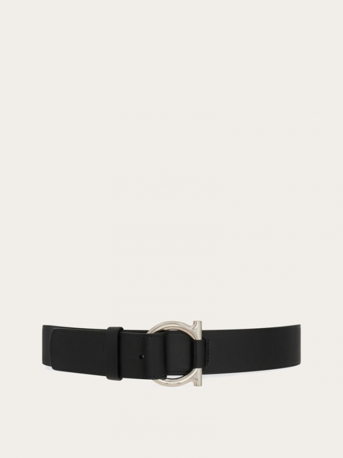 Ferragamo Men's Fixed Belt With Gancini Buckle - Black | Quick Ship!