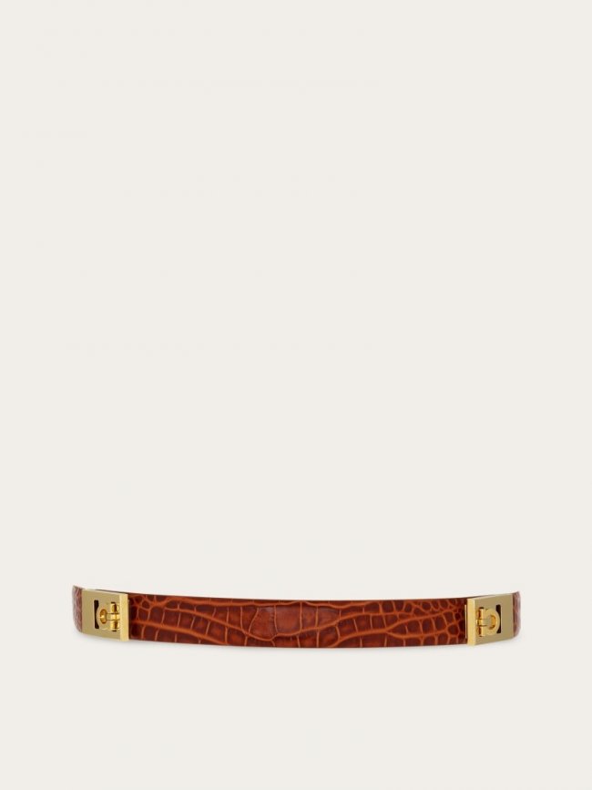 Ferragamo Women's Extendable Hug Belt - Cognac | Quick Ship!
