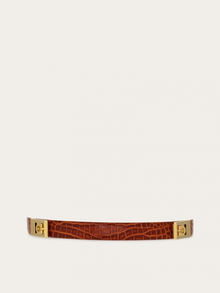 Ferragamo Women's Extendable Hug Belt - Cognac | Quick Ship!