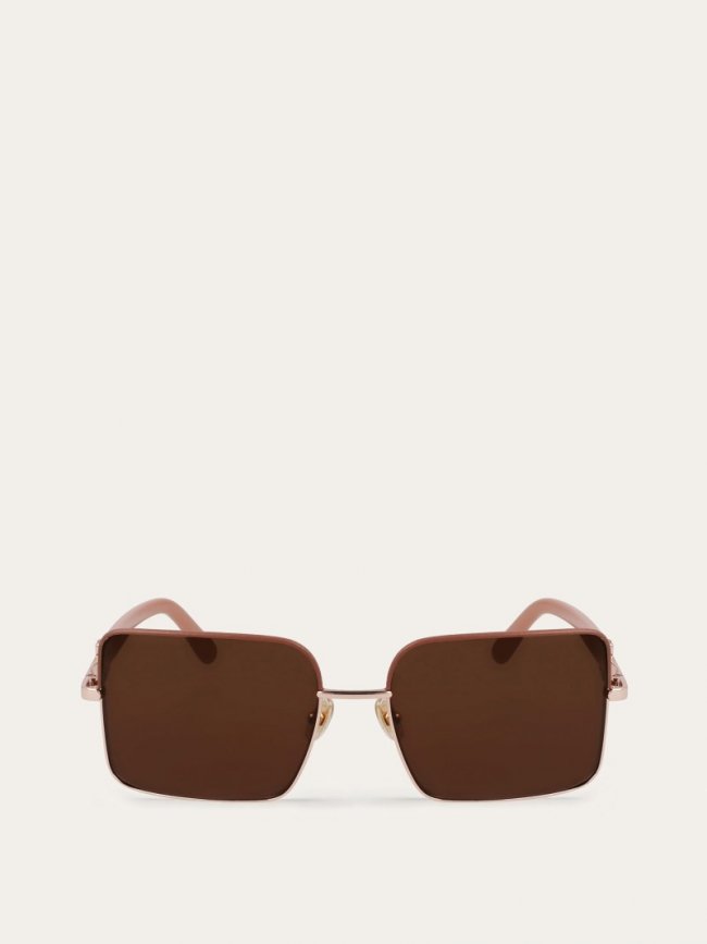 Ferragamo Men's Sunglasses - Rose Gold-Nude/Gradient Nude | Quick Ship!