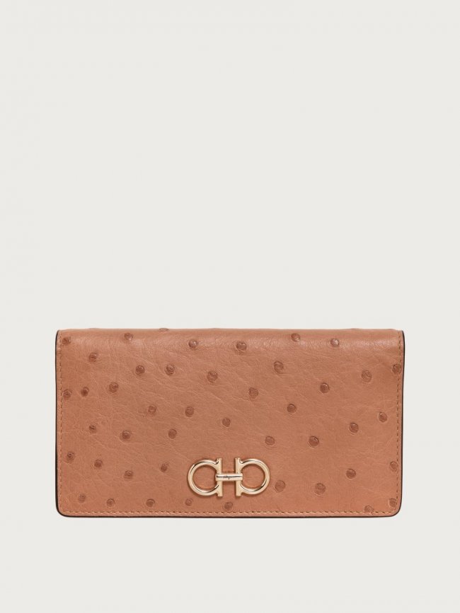 Ferragamo Women's Gancini Continental Wallet - Beige | Quick Ship!