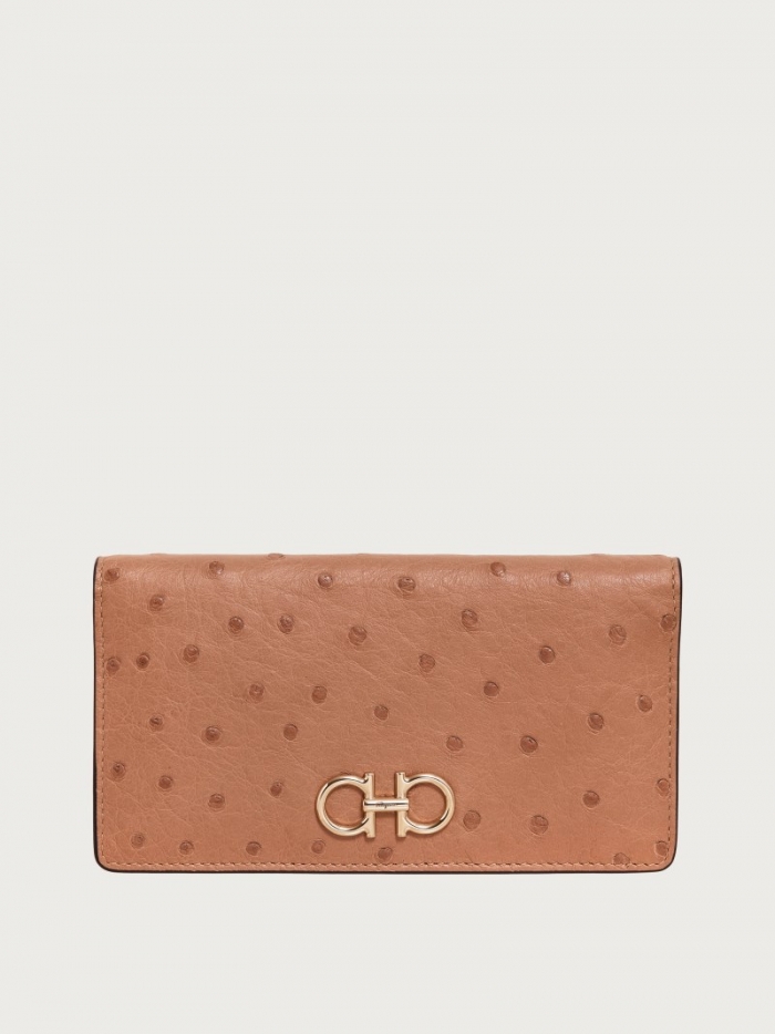 Ferragamo Women's Gancini Continental Wallet - Beige | Quick Ship!